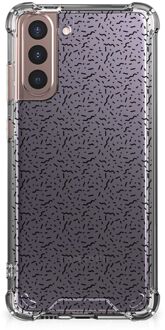 B2Ctelecom TPU Siliconen Hoesje Samsung Galaxy S21 Plus GSM Hoesje met doorzichtige rand Stripes Dots