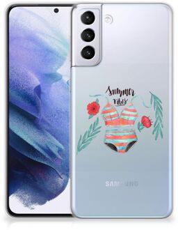 B2Ctelecom TPU Siliconen Hoesje Samsung Galaxy S21 Plus Telefoon Hoesje Boho Summer