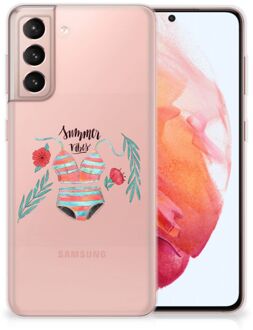 B2Ctelecom TPU Siliconen Hoesje Samsung Galaxy S21 Telefoon Hoesje Boho Summer