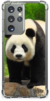 B2Ctelecom TPU Siliconen Hoesje Samsung Galaxy S21 Ultra GSM Hoesje met doorzichtige rand Panda