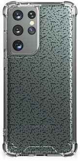 B2Ctelecom TPU Siliconen Hoesje Samsung Galaxy S21 Ultra GSM Hoesje met doorzichtige rand Stripes Dots