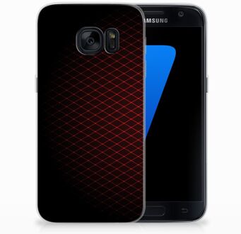 B2Ctelecom TPU Siliconen Hoesje Samsung Galaxy S7 Geruit Rood