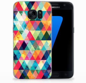 B2Ctelecom TPU Siliconen Hoesje Samsung Galaxy S7 Geruit