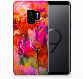 B2Ctelecom TPU Siliconen Hoesje Samsung Galaxy S9 Design Tulpen