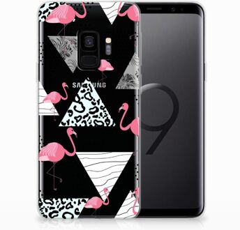 B2Ctelecom TPU Siliconen Hoesje Samsung Galaxy S9 Flamingo Triangle