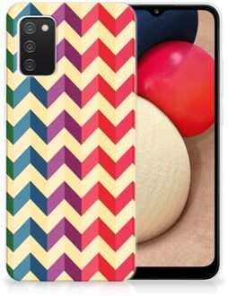 B2Ctelecom TPU Siliconen Hoesje Samsung M02s | Samsung Galaxy A02s Doorzichtig Hoesje Zigzag Color