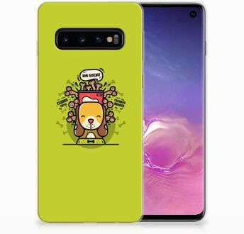 B2Ctelecom TPU Siliconen Hoesje Samsung S10 Design Doggy Biscuit