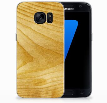 B2Ctelecom TPU Siliconen Hoesje Samsung S7 Licht Hout