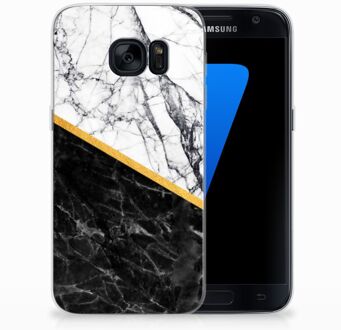 B2Ctelecom TPU Siliconen Hoesje Samsung S7 Marble White Black