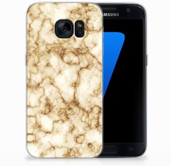 B2Ctelecom TPU Siliconen Hoesje Samsung S7 Marmer Goud