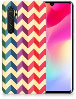 B2Ctelecom TPU Siliconen Hoesje Xiaomi Mi Note 10 Lite Doorzichtig Hoesje Zigzag Color