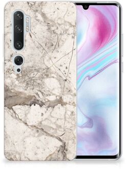 B2Ctelecom TPU Siliconen Hoesje Xiaomi Mi Note 10 Pro Marmer Creme