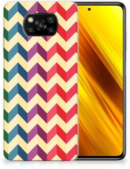 B2Ctelecom TPU Siliconen Hoesje Xiaomi Poco X3 Doorzichtig Hoesje Zigzag Color