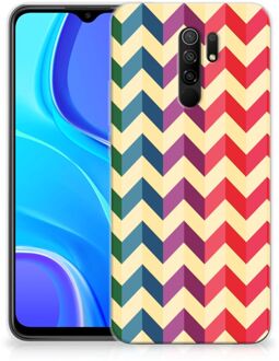 B2Ctelecom TPU Siliconen Hoesje Xiaomi Redmi 9 Doorzichtig Hoesje Zigzag Color