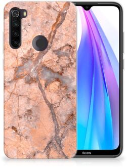 B2Ctelecom TPU Siliconen Hoesje Xiaomi Redmi Note 8T Marmer Oranje