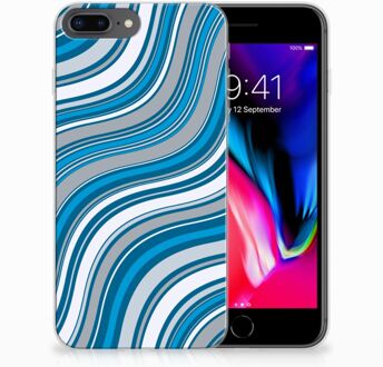 B2Ctelecom TPU Siliconen iPhone 8 Plus | 7 Plus Backcase Hoesje Design Waves Blue