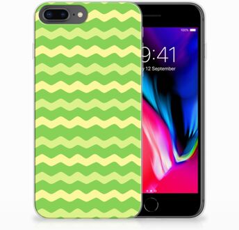 B2Ctelecom TPU Siliconen iPhone 8 Plus | 7 Plus Backcase Hoesje Design Waves Green