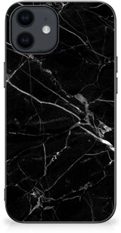 B2Ctelecom Transparant Hoesje iPhone 12 Pro | 12 (6.1") Smartphone Hoesje met Zwarte rand Marmer Zwart