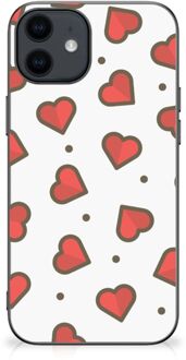 B2Ctelecom Transparant Hoesje Super als Sinterklaas Cadeautje iPhone 12 Pro | 12 (6.1") Silicone Hoesje met Zwarte rand Hearts