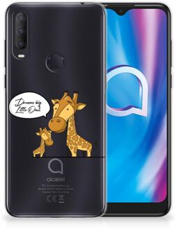 B2Ctelecom Trendy Telefoonhoesjes Alcatel 1S (2020) Smartphone Hoesje Doorzichtig Giraffe