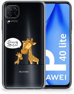 B2Ctelecom Trendy Telefoonhoesjes Huawei P40 Lite Smartphone Hoesje Doorzichtig Giraffe