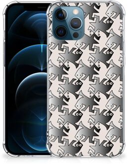 B2Ctelecom Trendy Telefoonhoesjes iPhone 12 | 12 Pro Telefoonhoesje  met doorzichtige rand Salamander Grey