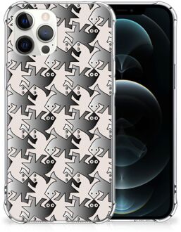 B2Ctelecom Trendy Telefoonhoesjes iPhone 12 Pro Max Telefoonhoesje  met doorzichtige rand Salamander Grey