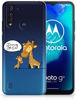 B2Ctelecom Trendy Telefoonhoesjes Motorola Moto G8 Power Lite Smartphone Hoesje Doorzichtig Giraffe