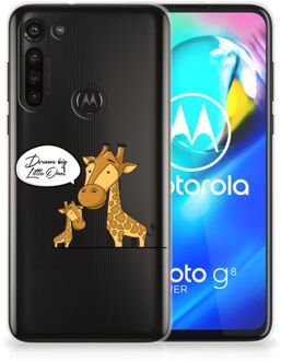 B2Ctelecom Trendy Telefoonhoesjes Motorola Moto G8 Power Smartphone Hoesje Doorzichtig Giraffe