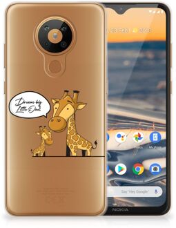 B2Ctelecom Trendy Telefoonhoesjes Nokia 5.3 Smartphone Hoesje Doorzichtig Giraffe