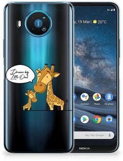 B2Ctelecom Trendy Telefoonhoesjes Nokia 8.3 Smartphone Hoesje Doorzichtig Giraffe