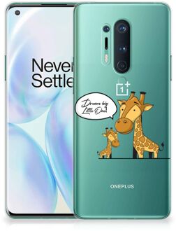 B2Ctelecom Trendy Telefoonhoesjes OnePlus 8 Pro Smartphone Hoesje Doorzichtig Giraffe