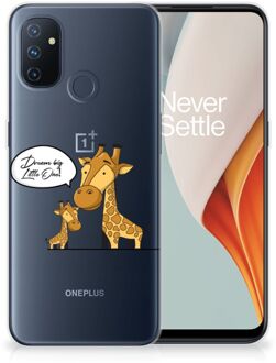 B2Ctelecom Trendy Telefoonhoesjes OnePlus Nord N100 Smartphone Hoesje Doorzichtig Giraffe