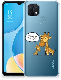 B2Ctelecom Trendy Telefoonhoesjes OPPO A15 Smartphone Hoesje Doorzichtig Giraffe