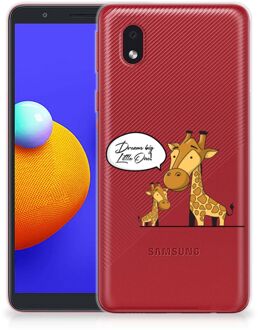 B2Ctelecom Trendy Telefoonhoesjes Samsung Galaxy A01 Core Smartphone Hoesje Doorzichtig Giraffe