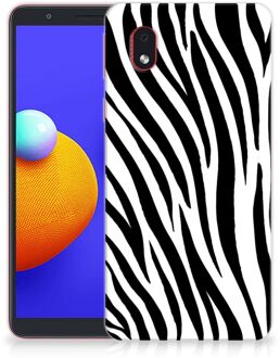 B2Ctelecom Trendy Telefoonhoesjes Samsung Galaxy A01 Core Smartphone hoesje Zebra