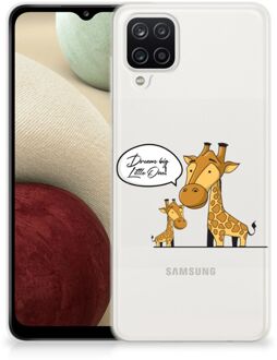 B2Ctelecom Trendy Telefoonhoesjes Samsung Galaxy A12 Smartphone Hoesje Doorzichtig Giraffe