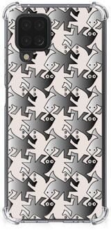 B2Ctelecom Trendy Telefoonhoesjes Samsung Galaxy A12 Telefoonhoesje  met doorzichtige rand Salamander Grey