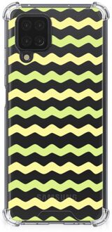 B2Ctelecom Trendy Telefoonhoesjes Samsung Galaxy A12 Telefoonhoesje  met doorzichtige rand Waves Yellow