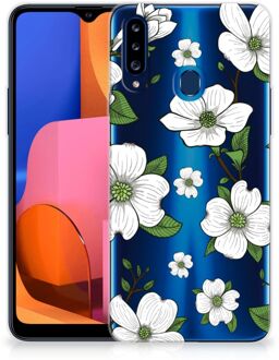 B2Ctelecom Trendy Telefoonhoesjes Samsung Galaxy A20s Smartphone hoesje Dogwood Flowers