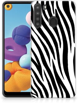 B2Ctelecom Trendy Telefoonhoesjes Samsung Galaxy A21 Smartphone hoesje Zebra