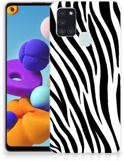 B2Ctelecom Trendy Telefoonhoesjes Samsung Galaxy A21s Smartphone hoesje Zebra