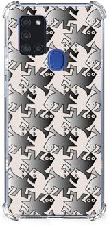 B2Ctelecom Trendy Telefoonhoesjes Samsung Galaxy A21s Telefoonhoesje  met doorzichtige rand Salamander Grey