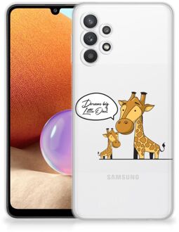 B2Ctelecom Trendy Telefoonhoesjes Samsung Galaxy A32 4G Smartphone Hoesje Doorzichtig Giraffe