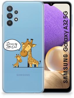 B2Ctelecom Trendy Telefoonhoesjes Samsung Galaxy A32 5G Smartphone Hoesje Doorzichtig Giraffe