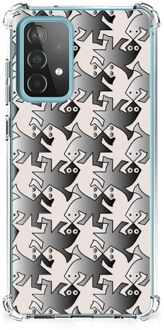 B2Ctelecom Trendy Telefoonhoesjes Samsung Galaxy A52 4G/5G Telefoonhoesje  met doorzichtige rand Salamander Grey