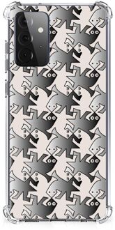 B2Ctelecom Trendy Telefoonhoesjes Samsung Galaxy A72 4G/5G Telefoonhoesje  met doorzichtige rand Salamander Grey