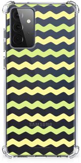 B2Ctelecom Trendy Telefoonhoesjes Samsung Galaxy A72 4G/5G Telefoonhoesje  met doorzichtige rand Waves Yellow