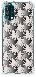 B2Ctelecom Trendy Telefoonhoesjes Samsung Galaxy M02s | A02s Telefoonhoesje  met doorzichtige rand Salamander Grey