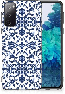 B2Ctelecom Trendy Telefoonhoesjes Samsung Galaxy S20 GSM Hoesje met Zwarte rand Flower Blue